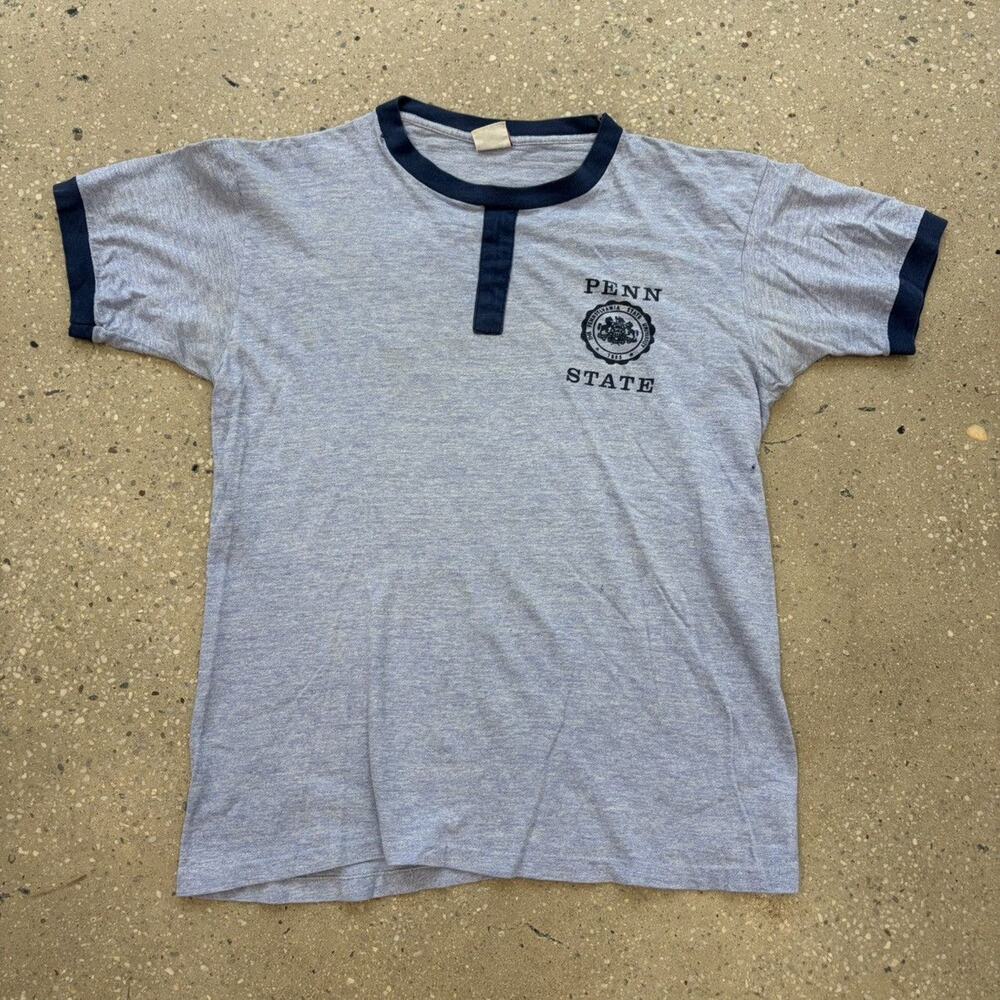 Vintage 80s Penn State University Blue Ringer T-Shirt